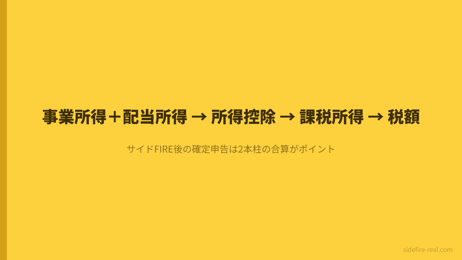 サイドFIRE後の確定申告フロー:事業所得+配当所得の流れ