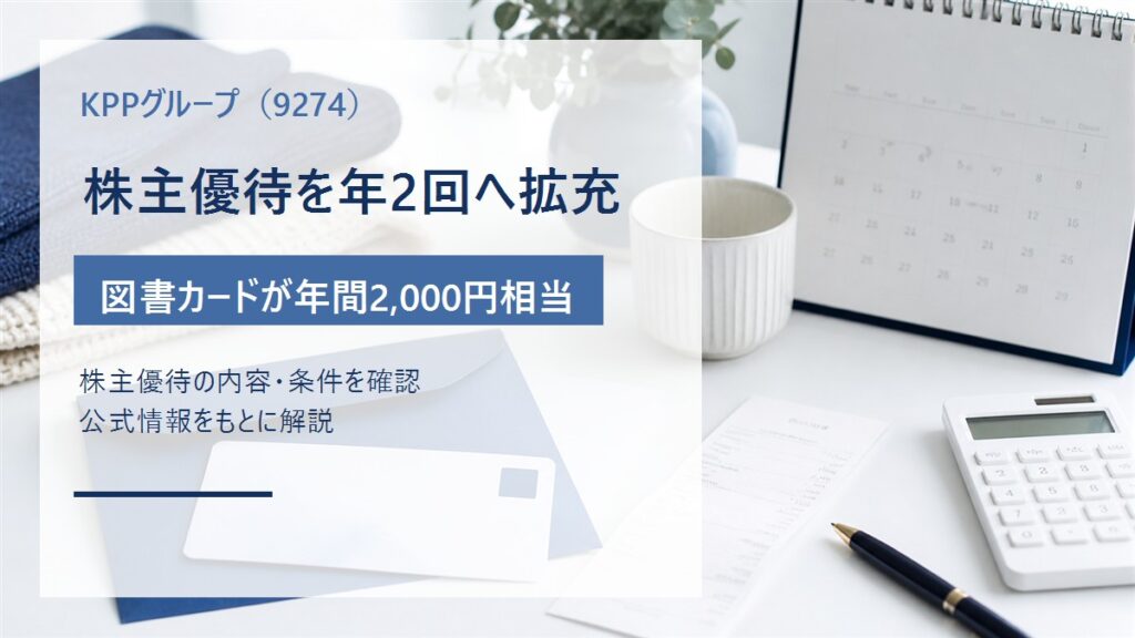 KPPグループ（9274）の株主優待拡充と図書カードの内容